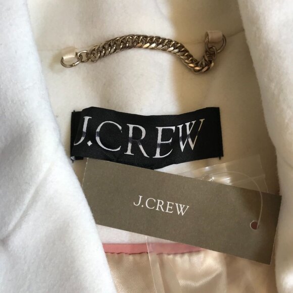 NWT JCrew Mirabelle Top Coat Womens 00 Ivory Cream Italian Wool Cashmere BM546 - Picture 4 of 11